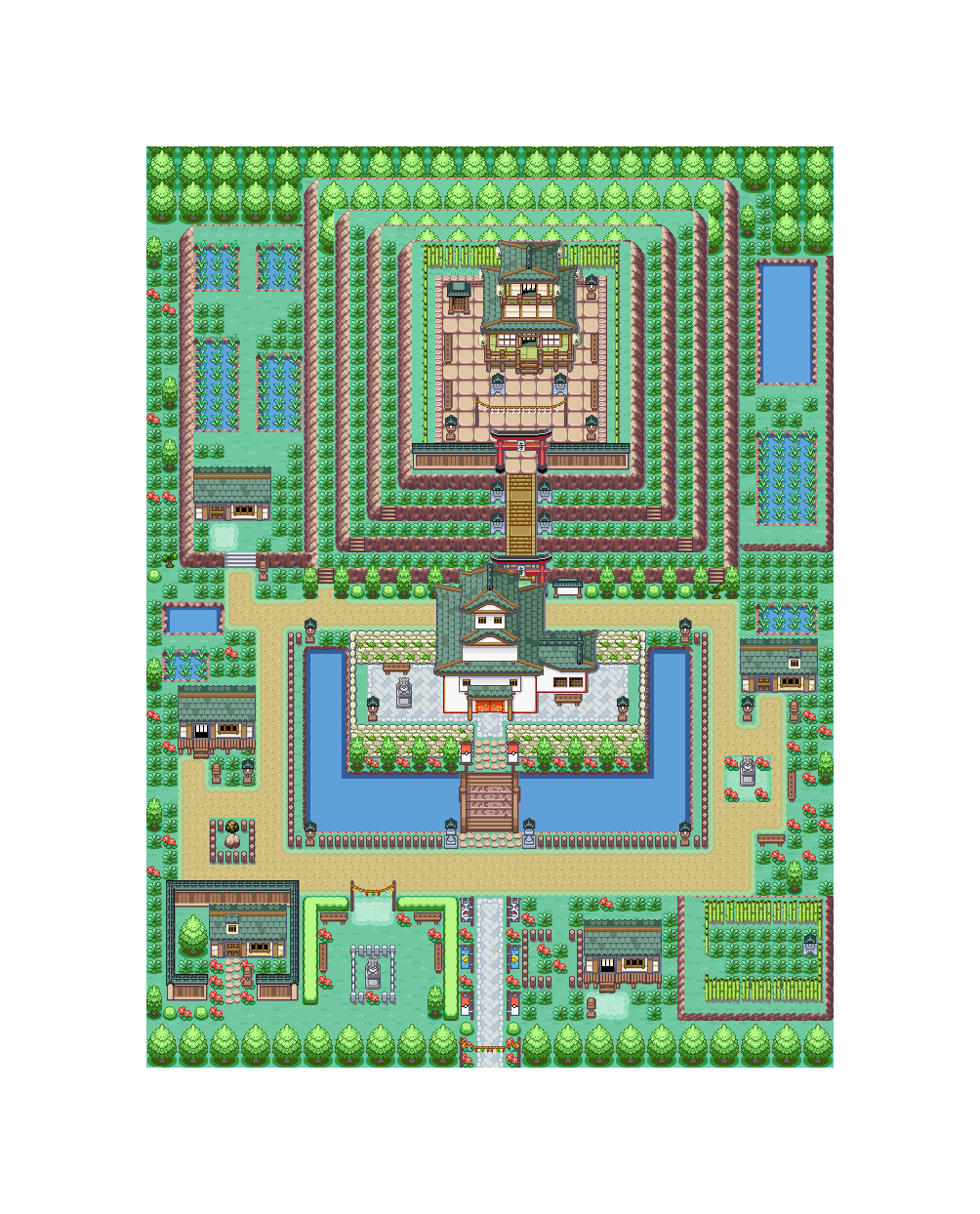 Japanese Town on Gen 3 Pokémon style