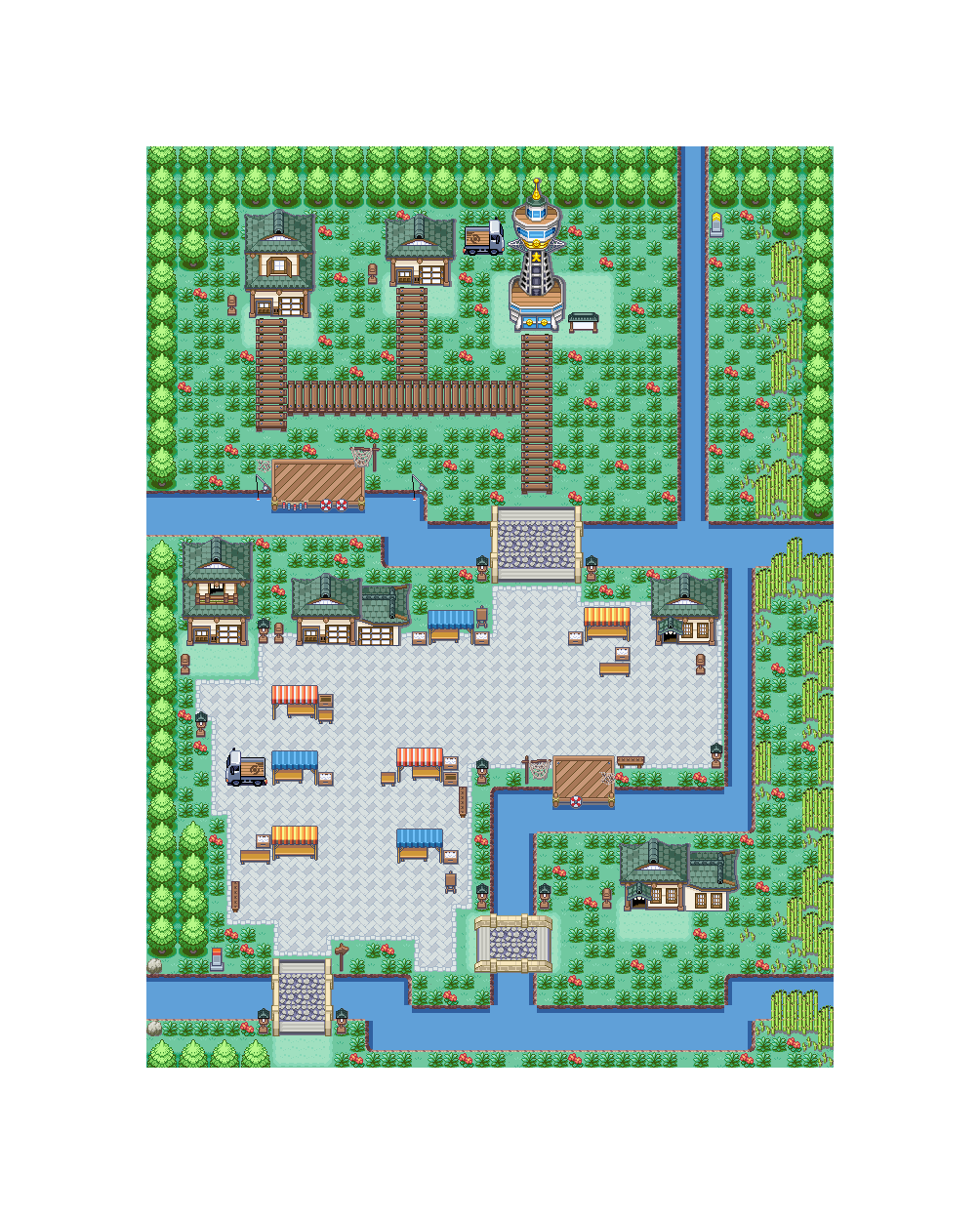 Japanese Town on Gen 3 Pokémon style